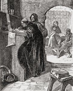 The Scriptorium of a Monastery, fra bogen The Church of England: A History for the People, udgivet ca. 1910 af English School