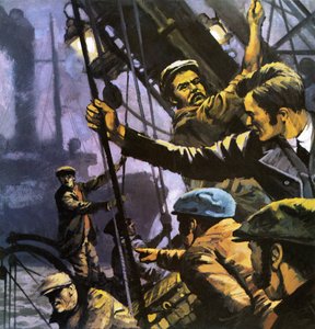 Havulven. Illustration til bogen af Jack London. af English School