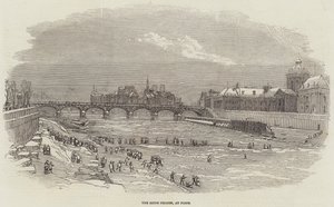 The Seine Frozen, i Paris (gravering) af English School