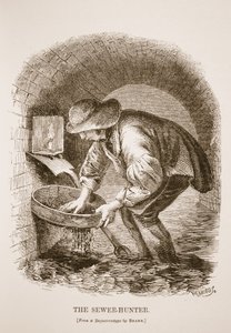 The Sewer-Hunter, fra daguerreotypiet af Richard Beard, illustration fra London Labor og London Poor af Henry Mayhew, pub. 1862 af English School