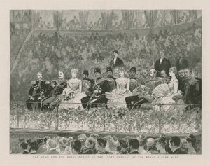 Shahen og den kongelige familie ved statskoncerten i Royal Albert Hall af English School