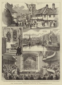 Shakespeare Memorial Festival i Stratford-on-Avon (gravering) af English School