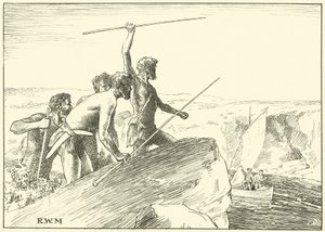 The Shook their Spears at the White Men (blæk på papir) af English School