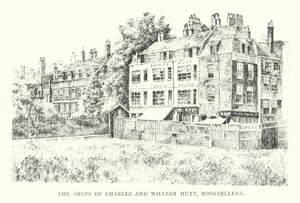 The Shops of Charles and William Hutt, Boghandlere (litho) af English School