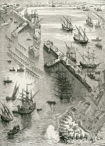 The Siege of Rochelle, fra The History of France, af Emile de Bonnechose, udgivet af Ward, Lock and Co, London af English School