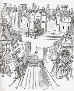 Belejringen af Rouen, Frankrig i 1418, fra "A Short History of the English People" af J. R. Green, udgivet i 1893 af English School