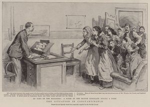 Situationen i Konstantinopel (litho) af English School