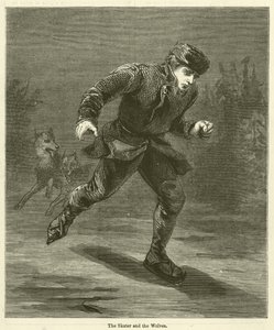 Der Schlittschuhläufer und die Wölfe (Gravur) von English School