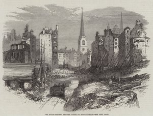 The South-Eastern Railway Works on Dowgate-Hill (gravering) af English School