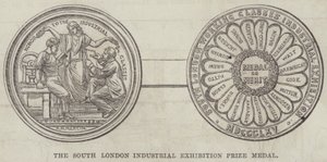 South London Industrial Exhibition Prize-medaljen (gravering) af English School