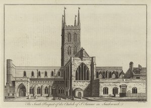 The South Prospect of Church of St Saviour i Southwark af English School