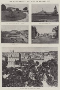 Den spansk-amerikanske krig, udsigt over Matanzas, Cuba (gravering) af English School