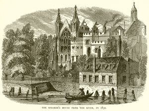 The Speakers House from the River, i 1830 af English School