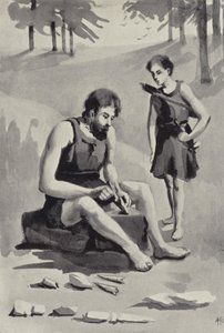 The Spear Maker (litho) af English School