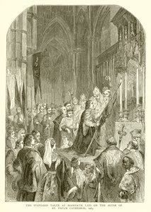 Standarden taget ved Bosworth lagt på alteret i St. Pauls Cathedral, 1485