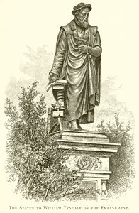 Statuen til William Tyndale på dæmningen af English School