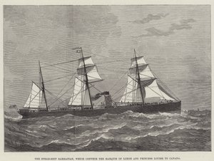 Steam-Ship Sarmatian, som formidler markisen af Lorne og prinsesse Louise til Canada (gravering) af English School