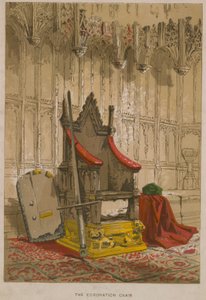 The Stone of Scone i kroningsstolen af English School