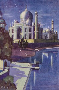 Taj Mahal (farvelitografi) af English School