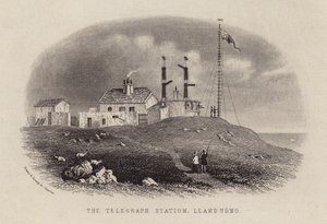 Telegrafstationen, Llandudno (kobberstik) af English School