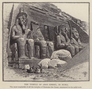 Aboo Simbels tempel i Nubia (gravering) af English School