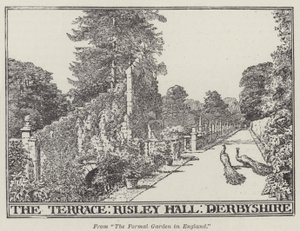 The Terrace, Risley Hall, Derbyshire (gravering) af English School