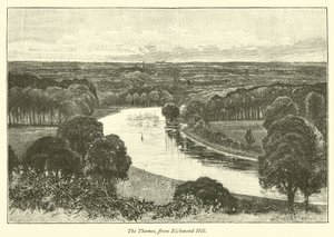The Thames, from Richmond Hill  af English School