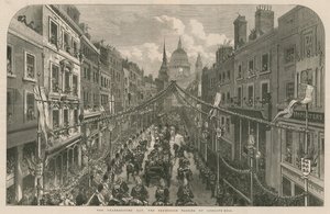 Thanksgiving Day: processionen passerer op ad Ludgate Hill