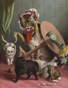 De tre små killinger (chromolitho) af English School