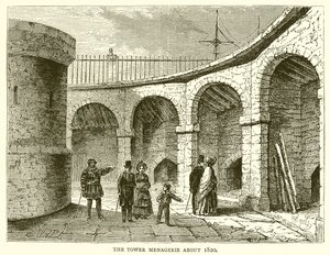 Tårnmenageriet omkring 1820 af English School