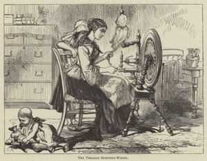 The Treadle Spinning-Wheel (gravering) af English School