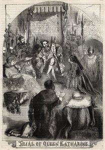 Retssagen mod dronning Catherine af Aragon i 1529, den første hustru til Henrik VIII, hvis ægteskab med kongen blev annulleret - Proces de Catherine d