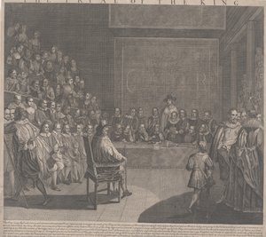 Retssagen mod kong Charles I (stik) af English School