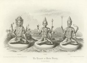 Trimurti eller hinduistisk treenighed af English School