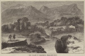 Landsbyen Poke-Felum, nær Hong-Kong (gravering) af English School