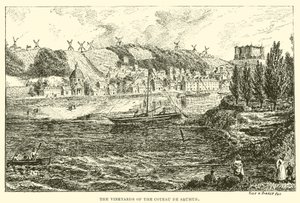 Vinmarkerne i Coteau de Saumur (kobberstik) af English School