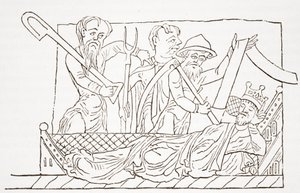 Husmændenes vision, fra The Prophecies of Merlin af English School