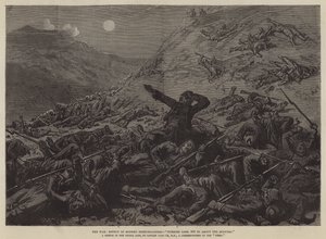 The War, Effect of Modern Breechloaders, "Turkish Loss, 800 in about Ti Minutes" (gravering) af English School