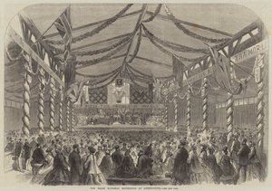 Den walisiske nationale Eisteddfod ved Aberystwith (gravering) af English School