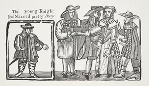 Den unge ridder, der giftede sig med smukke Betty, illustration fra Chap-books of the Eighteenth Century af John Ashton, pub. 1882 af English School
