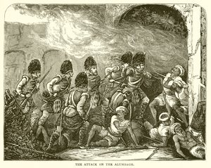 Angrebet på Alumbagh (1857) af English School