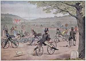 Cyklen i 1819 - fra et engelsk tryk fra tiden af English School