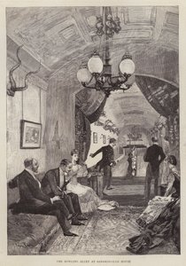 Bowlingbanen i Sandringham House, Norfolk (litho) af English School