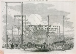 Bygningen i Hyde Park, London, til den store udstilling i 1851 af English School