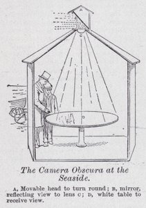 Camera obscura ved havet (litho) af English School