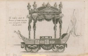Bilen, hvorpå resterne af Lord Nelson blev transporteret til St. Pauls af English School