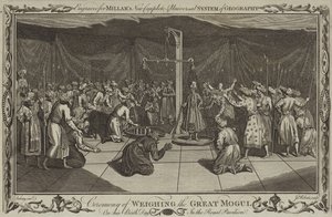 Die Zeremonie des Wiegens des Großen Moguls an seinem Geburtstag