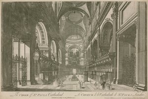 Koret fra St Pauls Cathedral, London af English School