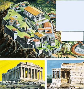 Byen Athen i det antikke Grækenland af English School