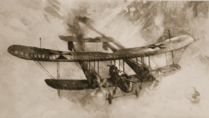 Det store kampflys komme: den dobbelte tyske biplan, som britiske flyvere har beskæftiget sig med, fra The Illustrated War News af English School